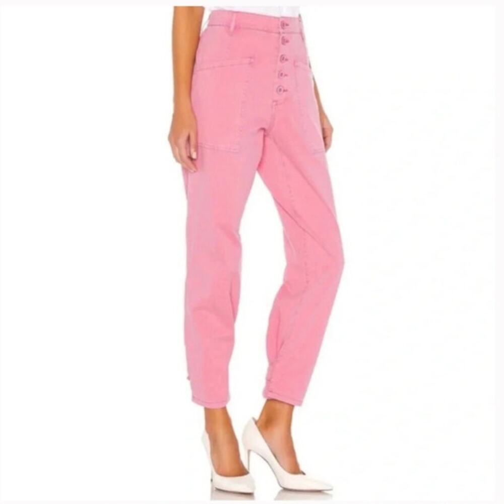 Pistola Tammy high rise trouser utility details button fly flamingo size 29